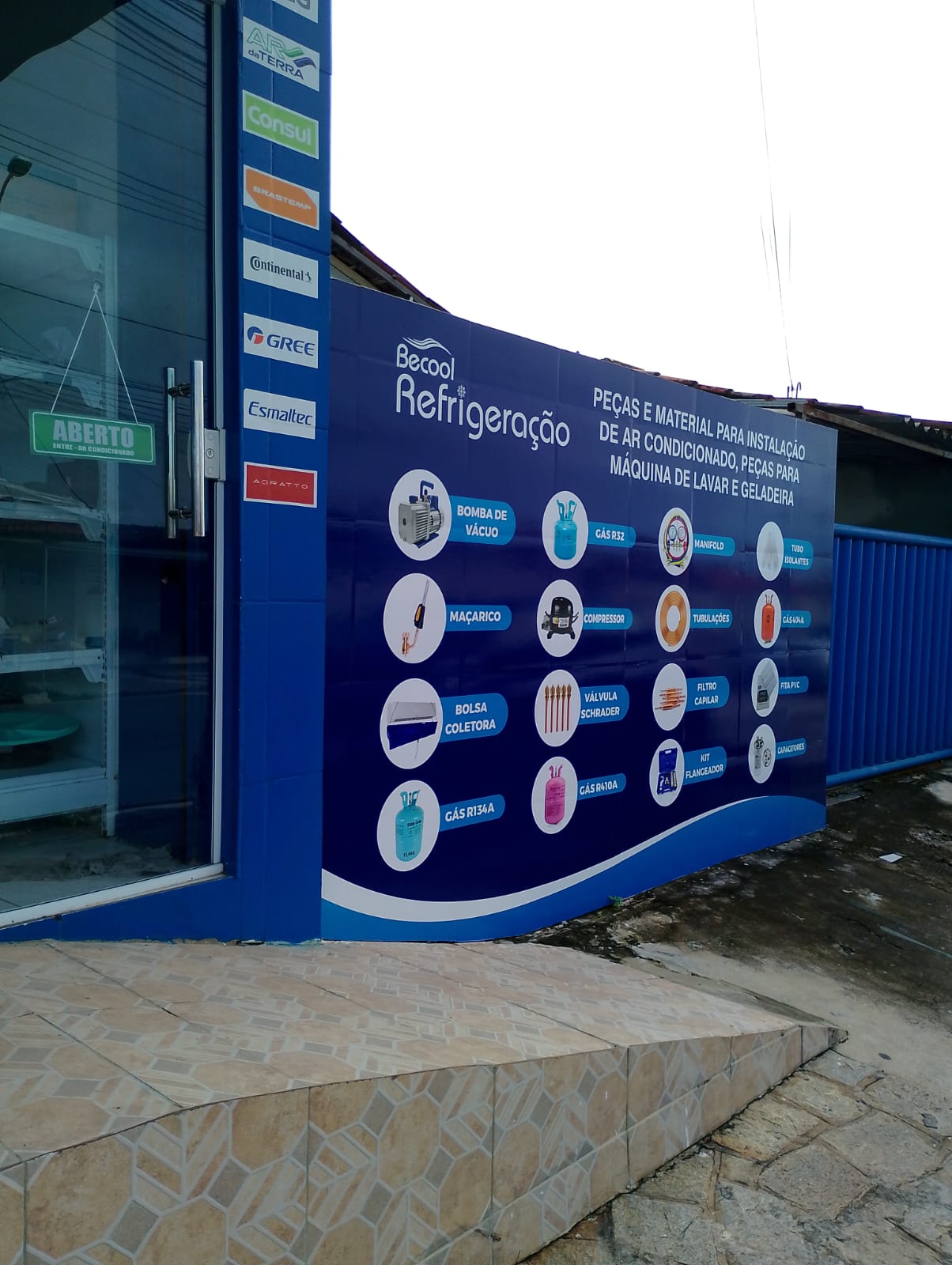 Letreiro da loja Becool Refrigeração